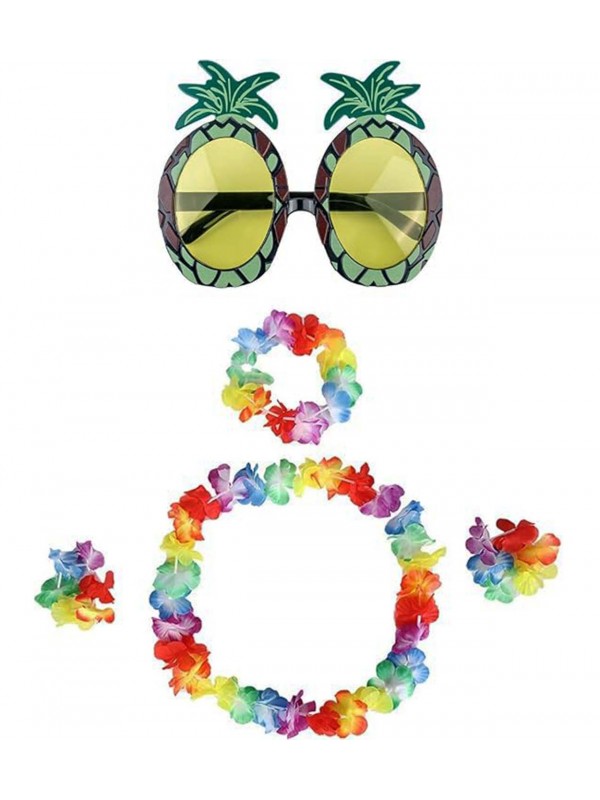 Renkli Ananas Gözlük, Taç, Kolye ve Bileklik Seti&hellip;