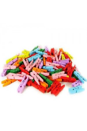 Renkli Mini Ahşap Mandal (100 Adet)&hellip;