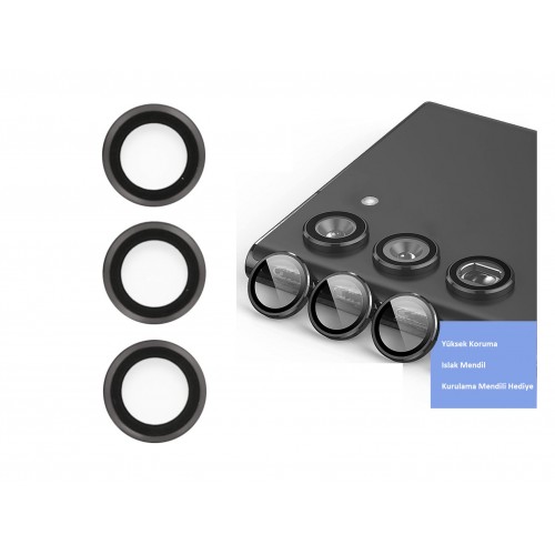 Galaxy S23 Kamera Lens Koruyucu - Siyah Galaxy S23 Kamera Lens Koruyucu - Siyah