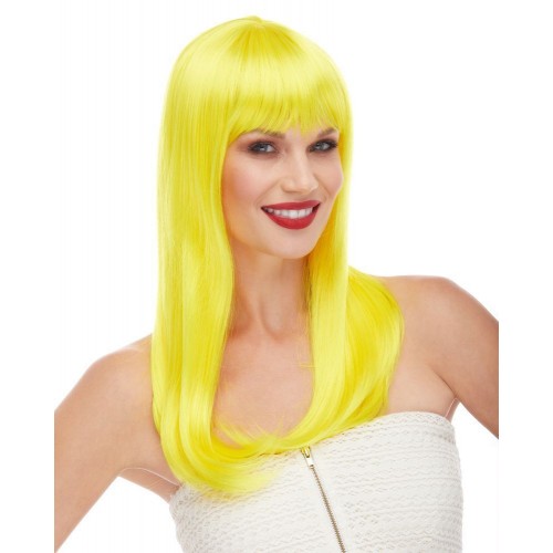 Sarı Renk Uzun Düz Parti Peruğu Sarı Renk Uzun Düz Parti Peruğu