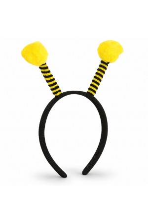 Sarı Siyah Arı Antenli Taç - Çuk Arı Tacı Mega Ponponlu&hellip;