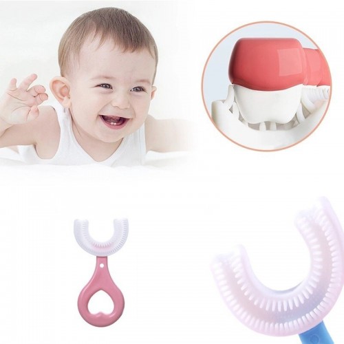 Silikon Çuk Diş Fırçası Tartar Temizleyici (2-12 Yaş) - Pembe