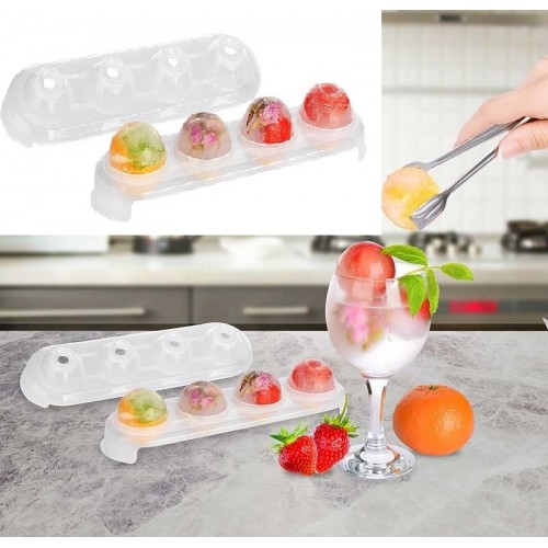 Silikon Tabanlı 4 Bölmeli Şeffaf Buz Kalıbı Yuvarlak Buzluk Silikon Tabanlı 4 Bölmeli Şeffaf Buz Kalıbı Yuvarlak Buzluk