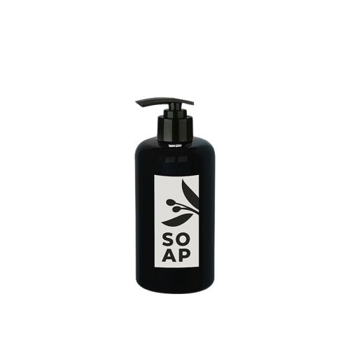 Sıvı Sabunluk Yuvarlak Plastik 500 ML - Siyah Sıvı Sabunluk Yuvarlak Plastik 500 ML - Siyah