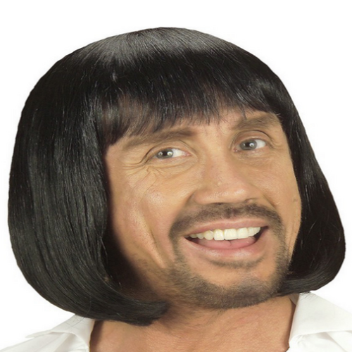 Siyah Renk Erkekler İçin Kısa Ortaçağ Peruğu Siyah Renk Erkekler İçin Kısa Ortaçağ Peruğu