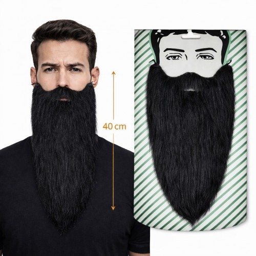 Siyah Renk Lastikli Uzun Takma Sakal 40 cm Siyah Renk Lastikli Uzun Takma Sakal 40 cm