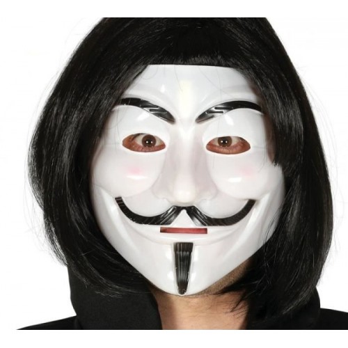 Siyah Renk Takma Kısa  ve V For Vendetta Maskesi Anonymous Maskesi