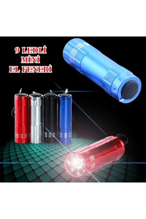 Süper Parlak 9 Ledli Metal Mini El Feneri&hellip;