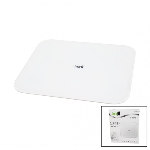 GİZLİ EKRAN -SOFT BEYAZ CAM ZEMİN DİJİTAL BASKÜL TERAZİ 180KG SENSÖR -LED EKRAN -ODA℃ TF-1070