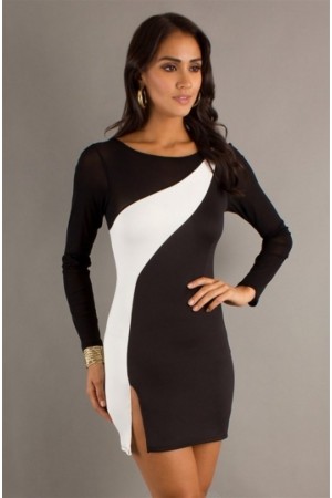 TP100886 Yırtmaçlı Kontra Elbise… TP100886 Yırtmaçlı Kontra Elbise…