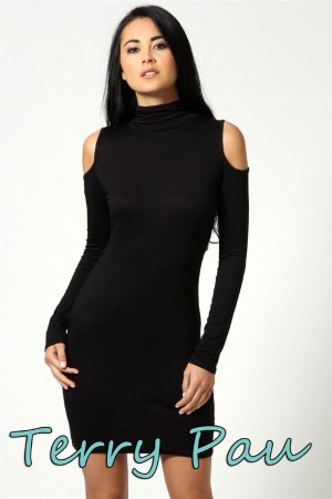 TP101177 Omuzu Açık Uzun Kollu Elbise&hellip;