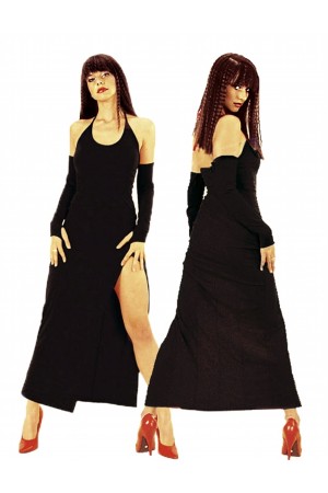 TP101199 Derin Yırtmaçlı Eldivenli Elbise… TP101199 Derin Yırtmaçlı Eldivenli Elbise…