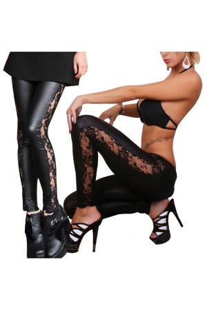 TP101309 Dantel Kenarlı Lame Tayt… TP101309 Dantel Kenarlı Lame Tayt…