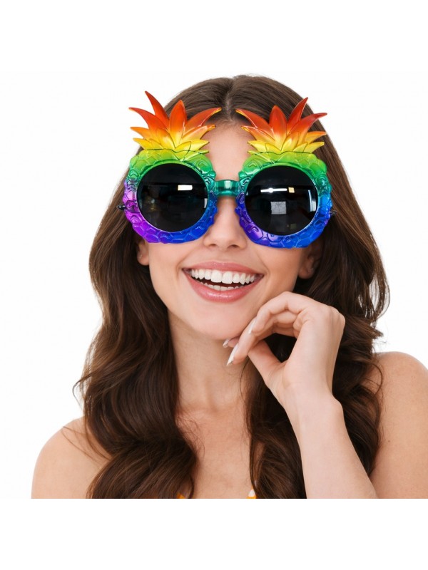 Tropikal Ananas Tasarımlı Renkli Hawaii Parti Gözlüğü&hellip;