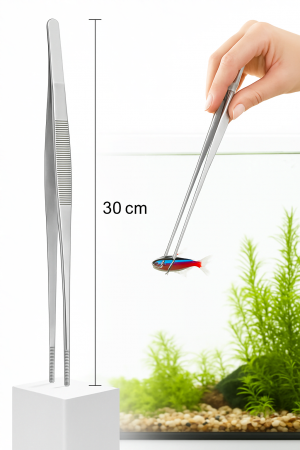 Uzun 30 cm Çelik Cımbız - Akvaryum Maşası&hellip;