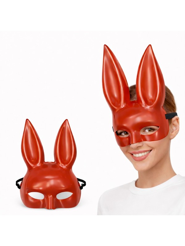 Uzun Kulaklı Kırmızı Lüks Tavşan Maskesi&hellip;