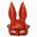 Uzun Kulaklı Kırmızı Lüks Tavşan Maskesi