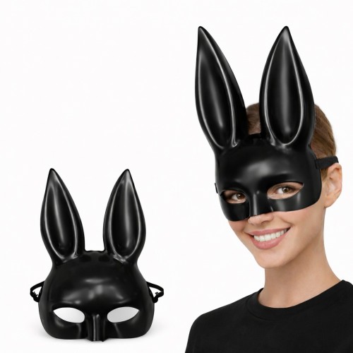 Uzun Kulaklı Siyah Lüks Tavşan Maskesi Uzun Kulaklı Siyah Lüks Tavşan Maskesi
