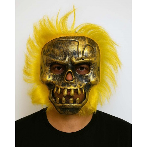 Wild Skull - Bakır Kafatası Sarı lı İskelet Maske