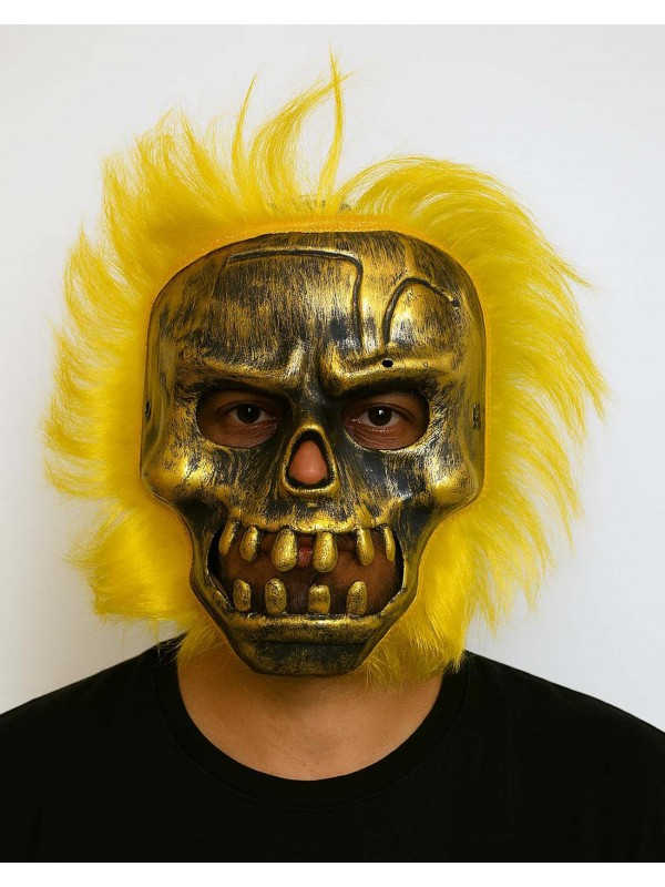 Wild Skull - Bakır Kafatası Sarı lı İskelet Maske&hellip;