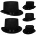 Yetişkinler İçin Siyah Renk Ringmaster Sihirbaz Şapkası Fötr Şapka 15 cm