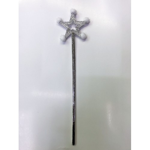 Yıldız Peri Asası Sihirli Değnek Beyaz Ponponlu Yıldız Peri Asası Sihirli Değnek Beyaz Ponponlu