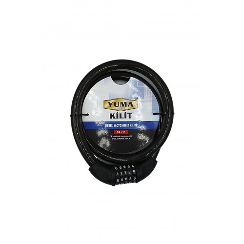 Yuma YM-747 120cm 20mm 5 Şifreli Siyaotorsiklet Kilidi Yuma YM-747 120cm 20mm 5 Şifreli Siyaotorsiklet Kilidi