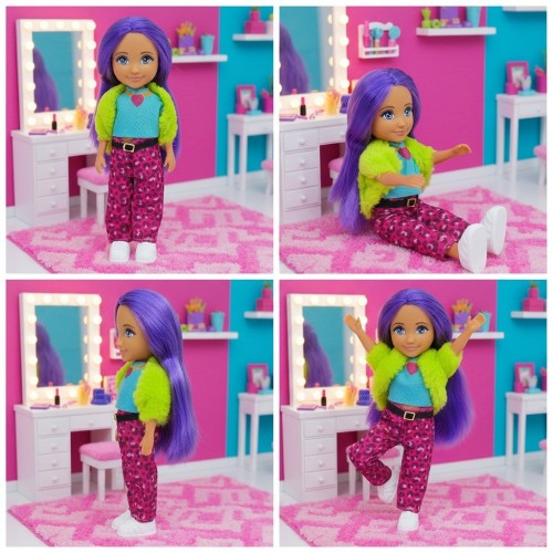 Ankiki Moda İkonu Bebek Figür 13 cm  - Mor lı Hip-Hop Rüzgarı