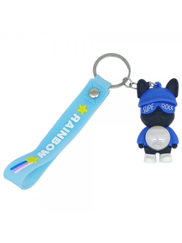 Figürlü ve Işıklı Silikon Anahtarlık -  Supe Rock - Mavi&hellip;