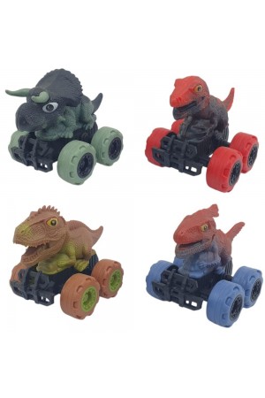 Sürtmeli Dinazor Arabalar 4'lü -  cm - Triceratops & Stegosaurus &am&hellip;