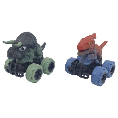 Sürtmeli Dinazor Arabalar 2'li -  cm - Triceratops & Parasaurolophus