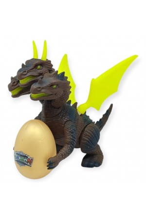 3 Başlı Mitolojik Ejderha - Pilli Yerde Gezen Sesli Figür&hellip;