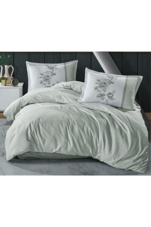 Butik Serisi Çizgili Ranforce Çift Kişilik Nev Takımı Suave v5 Yeşil&hellip;