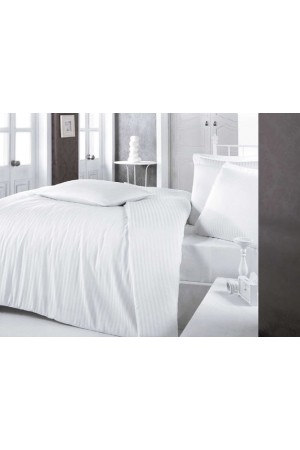 Çizgili Saten Nev Takımı Çift Kişilik Beyaz&hellip;