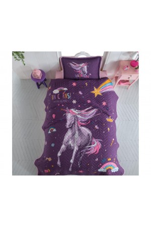 Tek Kişilik Yatak Örtüsü  v1 Mor&hellip;