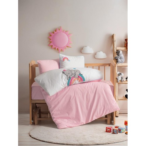 Punch Nakışlı Bebek Nev Takımı Lucky Pembe