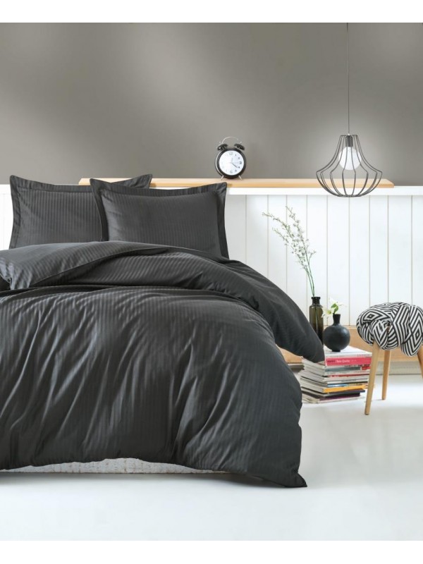 Çift Kişilik Saten Nev Takımı Elegante Stripe Antrasit&hellip;