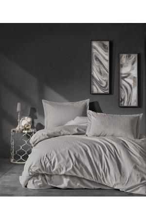 Çift Kişilik Saten Nev Takımı Elegante Stripe Bej&hellip;