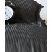 Çift Kişilik Saten Nev Takımı Elegante Stripe Siyah