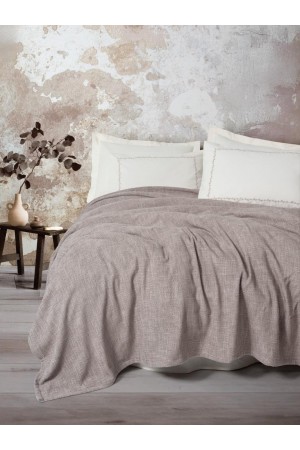 Embrova Şönil Çift Kişilik Yatak Örtüsü/Pike Takımı Loom Bej&hellip;