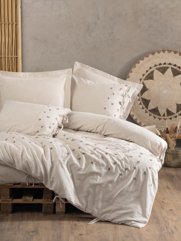 Cotton Keten Çift Kişilik Nev Takımı Arie&hellip;