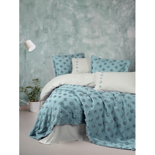 Ranforce Çift Kişilik Yatak Örtülü Nev Takımı Limi  Mint