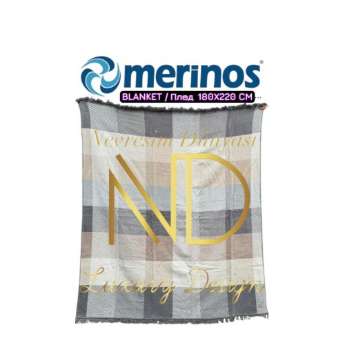 Merinos Layka Bej Çift Kişilik Battaniye