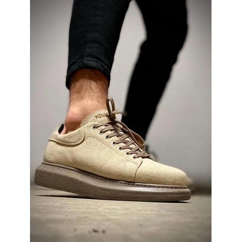 Yüksek Taban Günlük Ayakkabı Vizon Süet Yüksek Taban Günlük Ayakkabı Vizon Süet