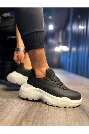 Yüksek Taban Günlük Ayakkabı N Siyah (Beyaz Taban)&hellip;