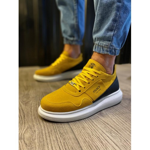 Yüksek Taban Günlük Süet Ayakkabı  Sarı