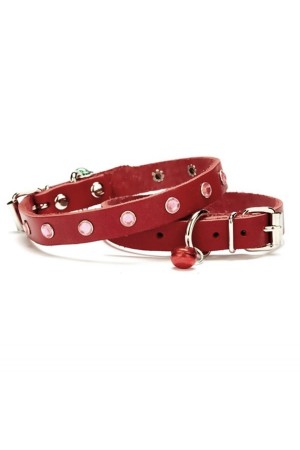 Taşlı Kedi ve Yavru Köpek Tasması 1,0x19 cm Kırmızı Small&hellip;