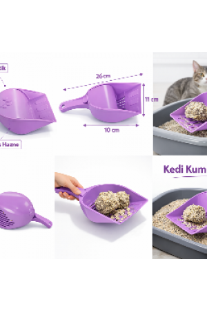 Kapaklı Kedi Kumu Küreği Elekli – Ergonomik Saplı Dalı Plastik Kum &hellip;