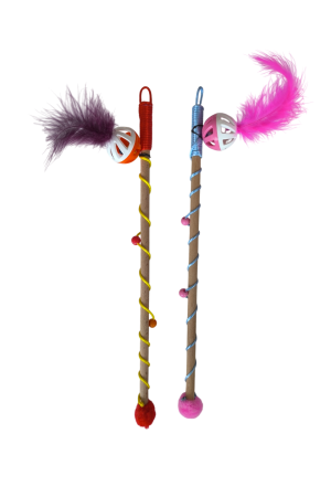 Karamel Sesli Toplu Tüylü Kedi Oltası 40-50 cm Renkli&hellip;