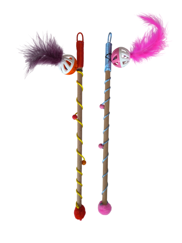 Karamel Sesli Toplu Tüylü Kedi Oltası 40-50 cm Renkli&hellip;